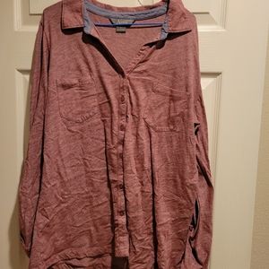 Burgundy Women's Button Down